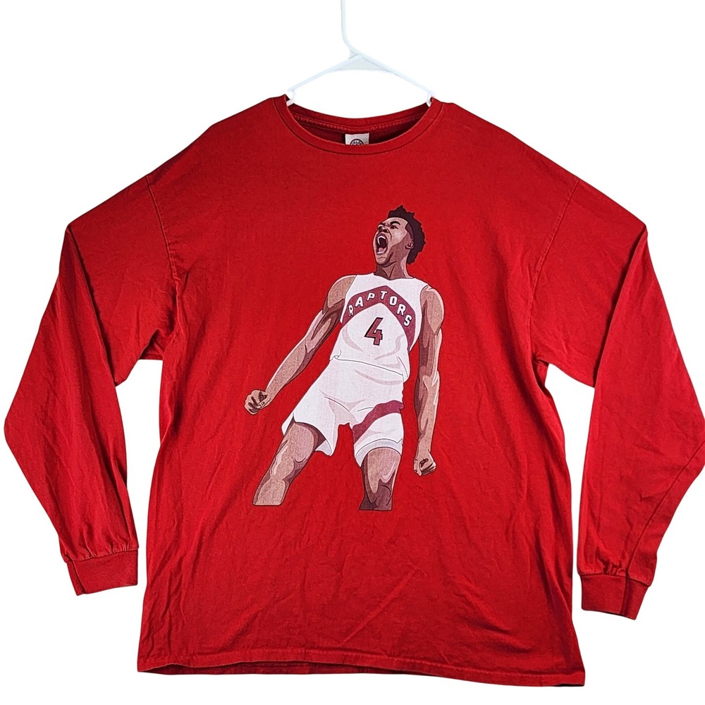 Scottie Barnes Toronto Raptors Long Sleeve Delta Shirt Mens XL Red Graphic Tee